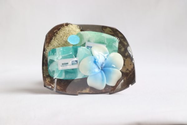 Handicraft Ocean soap set in coconut shell from Thailand