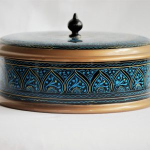 Handicraft blue fruit wood box from Pakistan